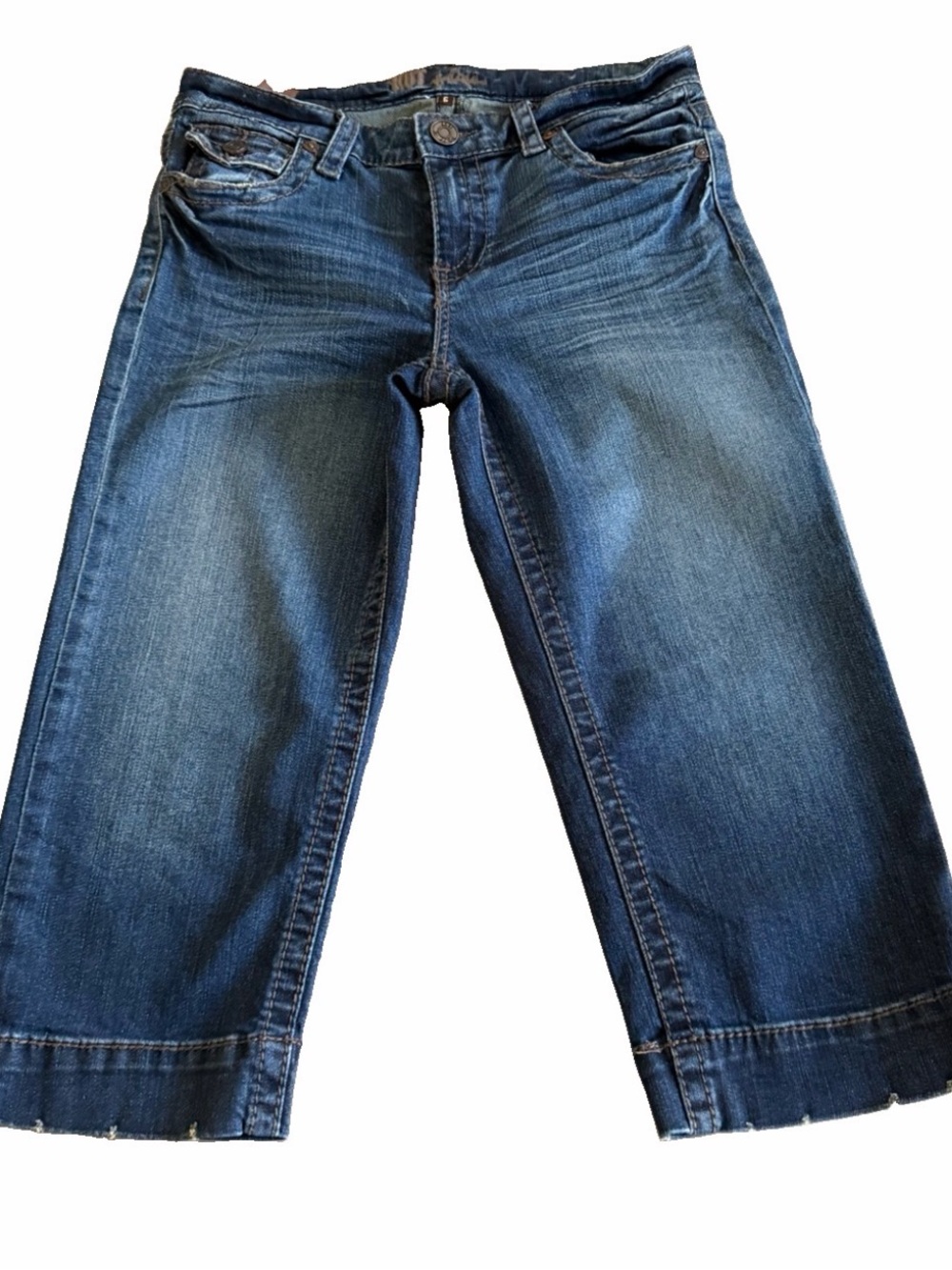 KUT from the KLOTH Whiskered Straight Leg Cropped Denim Jeans Size 6 32x19